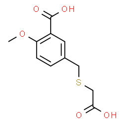 ChemSpider 2D Image | 5-{[(Carboxymethyl)sulfanyl]methyl}-2-methoxybenzoic acid | C11H12O5S