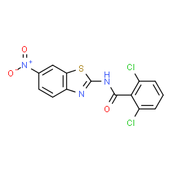 ChemSpider 2D Image | 2,6-Dichloro-N-(6-nitro-1,3-benzothiazol-2-yl)benzamide | C14H7Cl2N3O3S