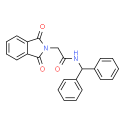 ChemSpider 2D Image | 2-(1,3-Dioxo-1,3-dihydro-2H-isoindol-2-yl)-N-(diphenylmethyl)acetamide | C23H18N2O3
