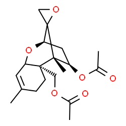ChemSpider 2D Image | (4beta,11xi,12xi)-12,13-Epoxytrichothec-9-ene-4,15-diyl diacetate | C19H26O6
