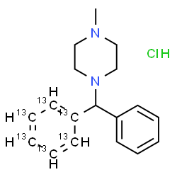 ChemSpider 2D Image | 1-Methyl-4-{phenyl[(~13~C_6_)phenyl]methyl}piperazine hydrochloride (1:1) | C1213C6H23ClN2