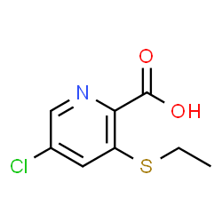 ChemSpider 2D Image | 5-Chloro-3-(ethylsulfanyl)-2-pyridinecarboxylic acid | C8H8ClNO2S