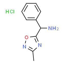 ChemSpider 2D Image | 1-(3-methyl-1,2,4-oxadiazol-5-yl)-1-phenylmethanamine hydrochloride | C10H12ClN3O