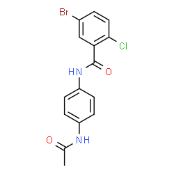 ChemSpider 2D Image | N-(4-Acetamidophenyl)-5-bromo-2-chlorobenzamide | C15H12BrClN2O2