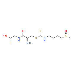 ChemSpider 2D Image | S-{[4-(Methylsulfinyl)butyl]carbamothioyl}cysteinylglycine | C11H21N3O4S3