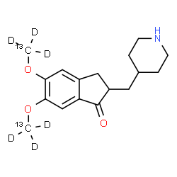 ChemSpider 2D Image | 5,6-Bis[(~13~C,~2~H_3_)methyloxy]-2-(4-piperidinylmethyl)-1-indanone | C1513C2H17D6NO3