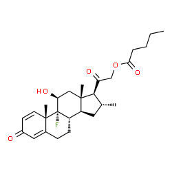 ChemSpider 2D Image | (11beta,16alpha)-9-Fluoro-11-hydroxy-16-methyl-3,20-dioxopregna-1,4-dien-21-yl valerate | C27H37FO5
