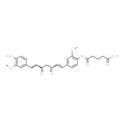 ChemSpider 2D Image | 5-{4-[(1E,6E)-7-(4-Hydroxy-3-methoxyphenyl)-3,5-dioxo-1,6-heptadien-1-yl]-2-methoxyphenoxy}-5-oxopentanoic acid | C26H26O9