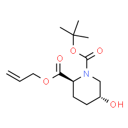 ChemSpider 2D Image | 2-Allyl 1-(2-methyl-2-propanyl) (2S,5R)-5-hydroxy-1,2-piperidinedicarboxylate | C14H23NO5