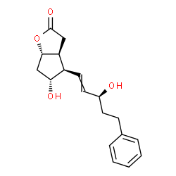 ChemSpider 2D Image | (3aS,4R,5R,6aS)-5-Hydroxy-4-[(3S)-3-hydroxy-5-phenyl-1-penten-1-yl]hexahydro-2H-cyclopenta[b]furan-2-one | C18H22O4