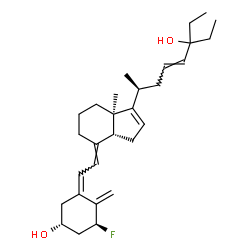ChemSpider 2D Image | (1R,3Z,5S)-3-[(2E)-2-{(3aR,7aR)-1-[(2S,4E)-6-Ethyl-6-hydroxy-4-octen-2-yl]-7a-methyl-3,3a,5,6,7,7a-hexahydro-4H-inden-4-ylidene}ethylidene]-5-fluoro-4-methylenecyclohexanol (non-preferred name) | C29H43FO2