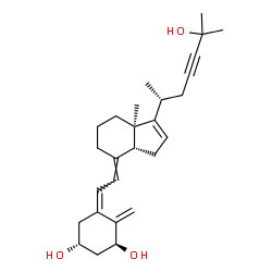 ChemSpider 2D Image | (1S,3R,5Z,7E,13alpha,14beta)-9,10-Secocholesta-5,7,10,16-tetraen-23-yne-1,3,25-triol | C27H38O3