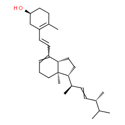 ChemSpider 2D Image | (3S,6E)-9,10-Secoergosta-5(10),6,8,22-tetraen-3-ol | C28H44O