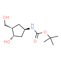 ChemSpider 2D Image | 2-Methyl-2-propanyl [(1R,3S,4S)-3-hydroxy-4-(hydroxymethyl)cyclopentyl]carbamate | C11H21NO4