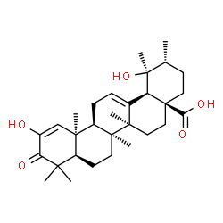 ChemSpider 2D Image | (8alpha,10alpha,18alpha,19alpha)-2,19-Dihydroxy-3-oxoursa-1,12-dien-28-oic acid | C30H44O5