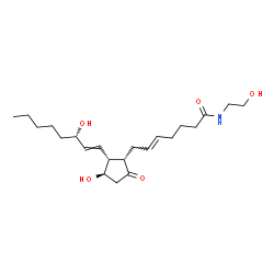 ChemSpider 2D Image | (5E,8beta,11alpha,15S)-11,15-Dihydroxy-N-(2-hydroxyethyl)-9-oxoprosta-5,13-dien-1-amide | C22H37NO5