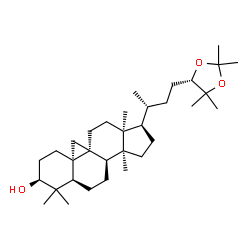 ChemSpider 2D Image | (1R,3aS,3bR,5aR,7S,9aS,10aS,12aS)-3a,6,6,12a-Tetramethyl-1-{(2R)-4-[(4S)-2,2,5,5-tetramethyl-1,3-dioxolan-4-yl]-2-butanyl}tetradecahydro-1H-cyclopenta[a]cyclopropa[e]phenanthren-7-ol (non-preferred na
me) | C33H56O3