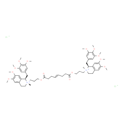 ChemSpider 2D Image | (1R,2S,1'S,2'S)-2,2'-{[(4E)-1,8-Dioxo-4-octene-1,8-diyl]bis(oxy-3,1-propanediyl)}bis[6,7-dimethoxy-2-methyl-1-(3,4,5-trimethoxybenzyl)-1,2,3,4-tetrahydroisoquinolinium] dichloride | C58H80Cl2N2O14