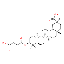 ChemSpider 2D Image | (3alpha,10alpha,14beta,18alpha)-3-[(3-Carboxypropanoyl)oxy]olean-9(11)-en-30-oic acid | C34H52O6