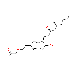 ChemSpider 2D Image | Methyl (2-{(2R,3aS,4R,5S,6aR)-5-hydroxy-4-[(3S,5S)-3-hydroxy-5-methyl-1-nonen-1-yl]octahydro-2-pentalenyl}ethoxy)acetate | C23H40O5