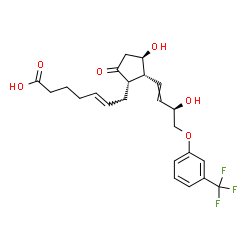 ChemSpider 2D Image | (5E)-7-[(1S,2R,3R)-3-Hydroxy-2-{(3R)-3-hydroxy-4-[3-(trifluoromethyl)phenoxy]-1-buten-1-yl}-5-oxocyclopentyl]-5-heptenoic acid | C23H27F3O6