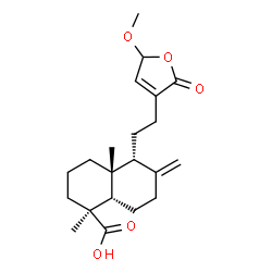 ChemSpider 2D Image | (1S,4aR,5R,8aS)-5-[2-(5-Methoxy-2-oxo-2,5-dihydro-3-furanyl)ethyl]-1,4a-dimethyl-6-methylenedecahydro-1-naphthalenecarboxylic acid | C21H30O5