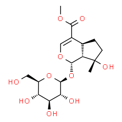 ChemSpider 2D Image | Methyl (1S,4aS,7S,7aR)-1-(beta-D-glucopyranosyloxy)-7-hydroxy-7-methyl-1,4a,5,6,7,7a-hexahydrocyclopenta[c]pyran-4-carboxylate | C17H26O10