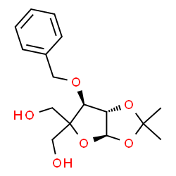 ChemSpider 2D Image | [(3aR,6S,6aS)-6-(Benzyloxy)-2,2-dimethyltetrahydrofuro[2,3-d][1,3]dioxole-5,5-diyl]dimethanol (non-preferred name) | C16H22O6