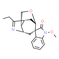ChemSpider 2D Image | (1'S,3S,4'S,7'R,8'R)-6'-Ethyl-1-methoxyspiro[indole-3,2'-[10]oxa[5]azatricyclo[5.3.1.0~4,8~]undec[5]en]-2(1H)-one | C19H22N2O3