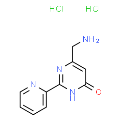 ChemSpider 2D Image | 6-(Aminomethyl)-2-(2-pyridinyl)-4(3H)-pyrimidinone dihydrochloride | C10H12Cl2N4O