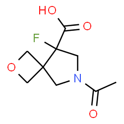 ChemSpider 2D Image | 6-Acetyl-8-fluoro-2-oxa-6-azaspiro[3.4]octane-8-carboxylic acid | C9H12FNO4