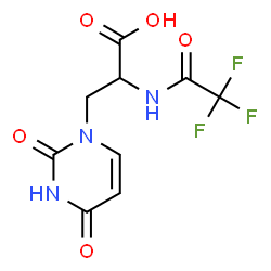 ChemSpider 2D Image | 3-(2,4-Dioxo-3,4-dihydro-1(2H)-pyrimidinyl)-N-(trifluoroacetyl)alanine | C9H8F3N3O5