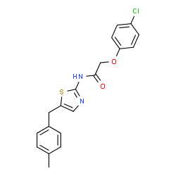 ChemSpider 2D Image | 2-(4-Chlorophenoxy)-N-[5-(4-methylbenzyl)-1,3-thiazol-2-yl]acetamide | C19H17ClN2O2S