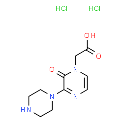 ChemSpider 2D Image | [2-Oxo-3-(1-piperazinyl)-1(2H)-pyrazinyl]acetic acid dihydrochloride | C10H16Cl2N4O3