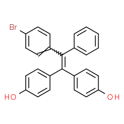 ChemSpider 2D Image | 4,4'-[2-(4-Bromophenyl)-2-phenyl-1,1-ethenediyl]diphenol | C26H19BrO2
