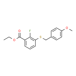 ChemSpider 2D Image | Ethyl 2-fluoro-3-[(4-methoxybenzyl)sulfanyl]benzoate | C17H17FO3S