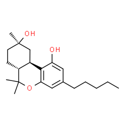 ChemSpider 2D Image | (6aR,9R,10aR)-6,6,9-Trimethyl-3-pentyl-6a,7,8,9,10,10a-hexahydro-6H-benzo[c]chromene-1,9-diol | C21H32O3
