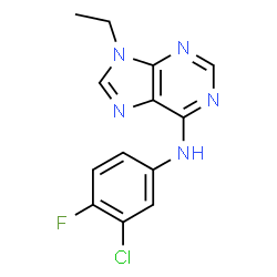 ChemSpider 2D Image | N-(3-Chloro-4-fluorophenyl)-9-ethyl-9H-purin-6-amine | C13H11ClFN5