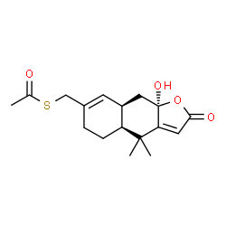 ChemSpider 2D Image | S-{[(4aS,8aR,9aR)-9a-Hydroxy-4,4-dimethyl-2-oxo-2,4,4a,5,6,8a,9,9a-octahydronaphtho[2,3-b]furan-7-yl]methyl} ethanethioate | C17H22O4S