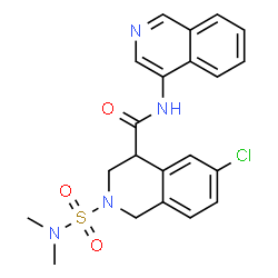 ChemSpider 2D Image | 6-Chloro-2-(dimethylsulfamoyl)-N-(4-isoquinolinyl)-1,2,3,4-tetrahydro-4-isoquinolinecarboxamide | C21H21ClN4O3S