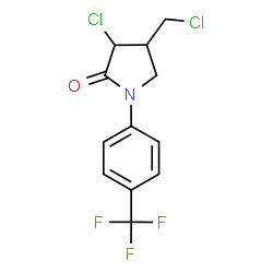 ChemSpider 2D Image | 3-Chloro-4-(chloromethyl)-1-[4-(trifluoromethyl)phenyl]-2-pyrrolidinone | C12H10Cl2F3NO