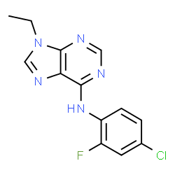 ChemSpider 2D Image | N-(4-Chloro-2-fluorophenyl)-9-ethyl-9H-purin-6-amine | C13H11ClFN5