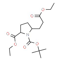 ChemSpider 2D Image | 2-Ethyl 1-(2-methyl-2-propanyl) 5-(3-ethoxy-3-oxopropyl)-1,2-pyrrolidinedicarboxylate | C17H29NO6