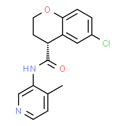 ChemSpider 2D Image | (4R)-6-Chloro-N-(4-methyl-3-pyridinyl)-4-chromanecarboxamide | C16H15ClN2O2