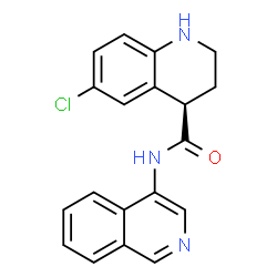 ChemSpider 2D Image | (4R)-6-Chloro-N-(4-isoquinolinyl)-1,2,3,4-tetrahydro-4-quinolinecarboxamide | C19H16ClN3O