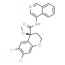ChemSpider 2D Image | (4S)-6,7-Dichloro-N-(4-isoquinolinyl)-4-methoxy-4-chromanecarboxamide | C20H16Cl2N2O3