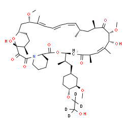 ChemSpider 2D Image | (1R,9S,12S,15R,16Z,18R,19R,21R,23S,24Z,30S,32S,35R)-1,18-Dihydroxy-12-{(2R)-1-[(1S,3R,4R)-4-{[2-hydroxy(~2~H_4_)ethyl]oxy}-3-methoxycyclohexyl]-2-propanyl}-19,30-dimethoxy-15,17,21,23,29,35-hexamethyl
-11,36-dioxa-4-azatricyclo[30.3.1.0~4,9~]hexatriaconta-16,24,26,28-tetraene-2,3,10,14,20-pentone | C53H79D4NO14