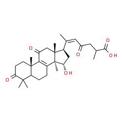 ChemSpider 2D Image | (5xi,15alpha,20Z)-15-Hydroxy-3,11,23-trioxolanosta-8,20(22)-dien-26-oic acid | C30H42O6