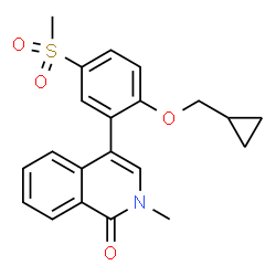 ChemSpider 2D Image | 4-[2-(Cyclopropylmethoxy)-5-(methylsulfonyl)phenyl]-2-methyl-1(2H)-isoquinolinone | C21H21NO4S