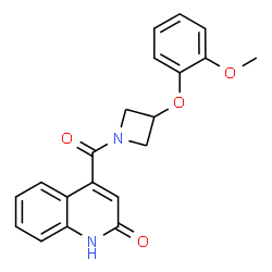 ChemSpider 2D Image | 4-{[3-(2-Methoxyphenoxy)-1-azetidinyl]carbonyl}-2(1H)-quinolinone | C20H18N2O4